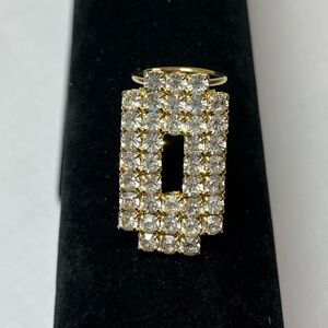 Glitzy SCARF CLIP. Vintage. Rhinestones. Gold tone accents.